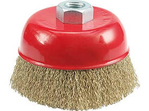 Щітка дротяна VOREL чашкоподібна, Діаметр-75 мм, з гайкою М14 [12/72]