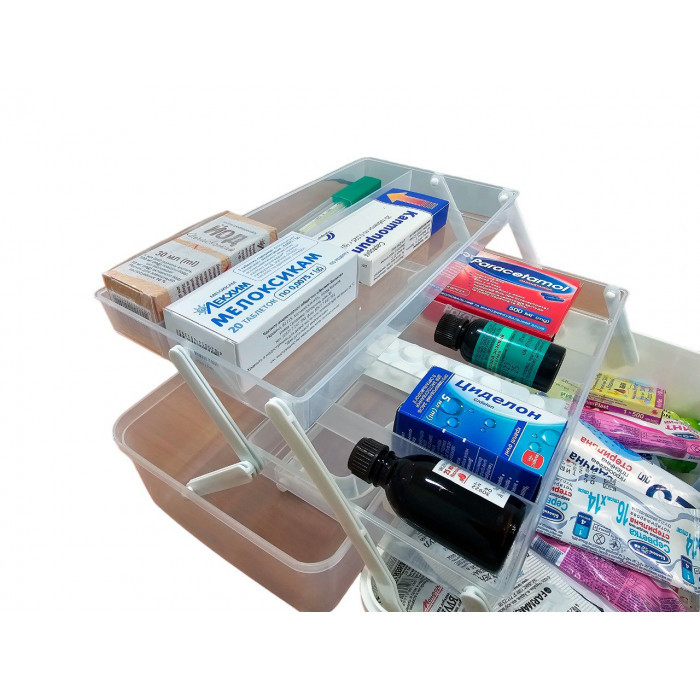 Домашня аптечка середня, надійний і універсальний медичний комплект для всієї родини в органайзері tru