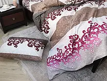 Комплект односпальної постільної білизни з класичним візерунком завиток 150*220 бавовняний з Бязі Gold Черешенька ТМ, фото 6