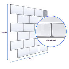 Самоклеюча поліуретанова плитка біла цегла 305х305х1мм (D) SW-00001193, фото 3