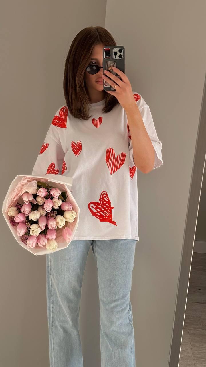 Футболка жіноча довга з куліру з малюнками розміри норма