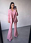 Жіночий класичний костюм-трійка з подовженим піджаком жилетом і штанами кльош (р.XS, S, M) 66103602Е, фото 6