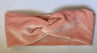 Повязка-чалма из велюровой ткани, персиковая