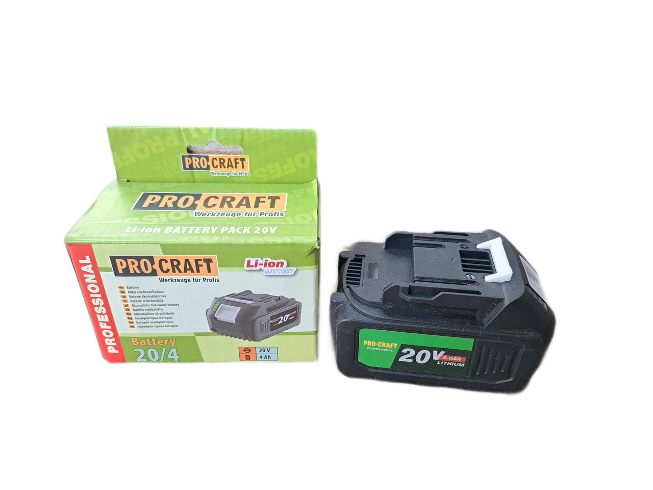 Акумуляторна батарея Pro Craft 20 V 4 А·год (індикація заряду)