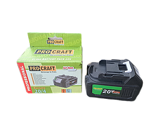 Акумуляторна батарея Pro Craft 20 V 4 А·год (індикація заряду)