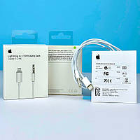 Перехідник Lightning to Aux Jack 3.5 мм white 1.2m. Кабель аудіо перехідник для iPhone