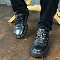 Чоловіче чорне шкіряне взуття сезон весна - осінь Niagara_brand 3962