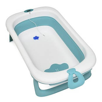 Дитяча складна ванна з термометром 87х51х23 см для купання малюка El Camino T-Control ME 1106 Blue Синій