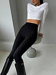 Базові лосини жіночі з трикотажу рубчик з блискавкою ззаду (р. S, M) 83121068, фото 3