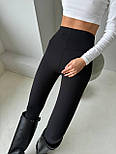 Базові лосини жіночі з трикотажу рубчик з блискавкою ззаду (р. S, M) 83121068, фото 9