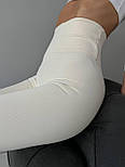 Базові лосини жіночі з трикотажу рубчик з блискавкою ззаду (р. S, M) 83121068, фото 4