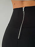 Базові лосини жіночі з трикотажу рубчик з блискавкою ззаду (р. S, M) 83121068, фото 7