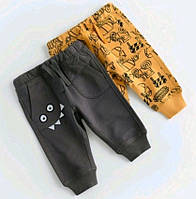 Спортивные штаны неутепленные серые и желтые Cool Club 80, 86см