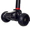 Самокат триколісний дитячий (складне кермо, колеса, що світяться) 5480 Чорно-червоний, фото 6