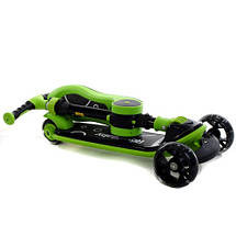 Самокат триколісний дитячий 2 в 1 (складне кермо, колеса, що сидять, сидіння складається) 089M Зелений, фото 4