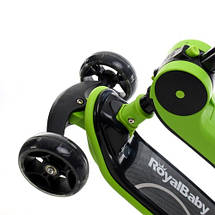 Самокат триколісний дитячий 2 в 1 (складне кермо, колеса, що сидять, сидіння складається) 089M Зелений, фото 5