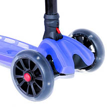 Самокат триколісний дитячий (світлі колеса) 5410 Синій, фото 4