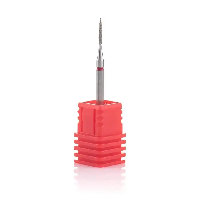 Фреза алмазна Nail Drill "Циліндр стрільчастий кінець" 249 012R діаметр 1.2 мм  червона