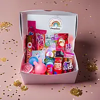 Цукерки для подарунка дівчинці, подарунок на день народження, набір рожевих солодощів для дитячої вечірки