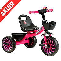 Детский трехколесный велосипед Best Trike SL-12011 С колесами EVA, металлической рамой Для малышей Розовый