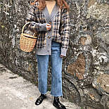 Подовжений в'язаний кардиган у принт гусяча лапка на ґудзиках (р 42-46) 8309547, фото 6