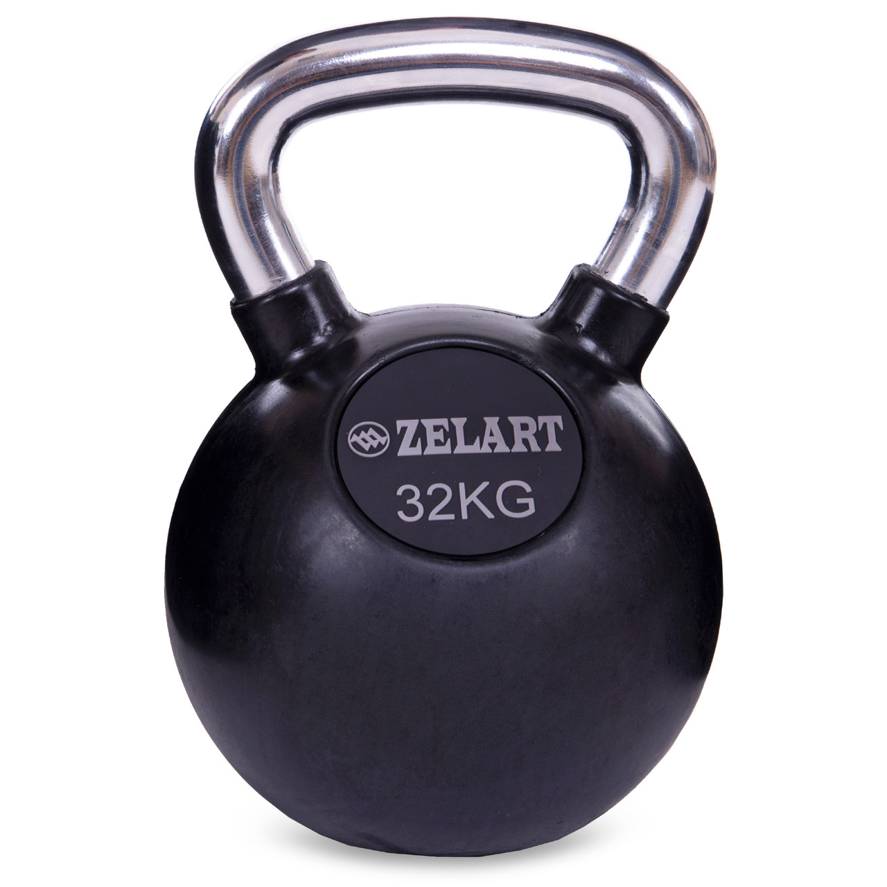 Гиря гумова з хромованою ручкою 32 кг Zelart TA-5162-32