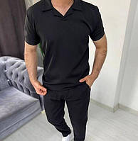 Чоловічий спортивний костюм 2-ка (штани + футболка поло) тканина двонитка , розмір 46-48, 50-52, 54-56