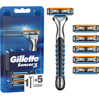 Бритва Gillette Sensor 3 с 6 сменными картриджами (7702018550807) BS-03