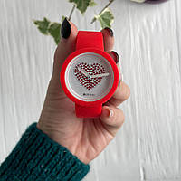 Женские силиконовые часы-конструктор actimer, красный ремешок, циферблат red heart