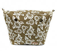 Джинсовая подкладка для сумки classic, Цветы бежевые