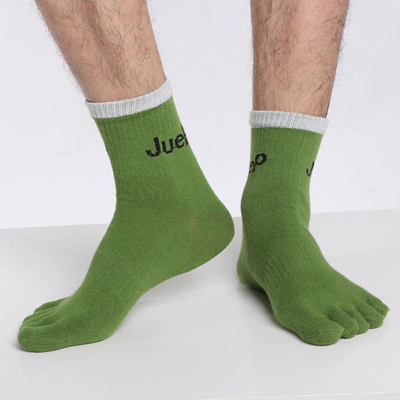 Шкарпетки з роздільними пальцями з бавовни JUEP, п'ятипалі високі шкарпетки, фото 1