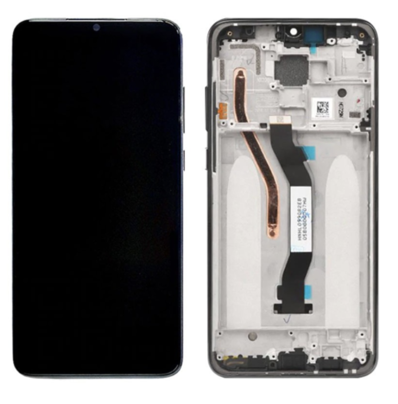 Дисплей (екран) для Xiaomi Redmi Note 8 Pro, Dual Sim + тачскрин, чорний, оригінал (54) з передньою панеллю, фото 1