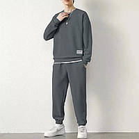 Чоловічий спортивний костюм двунитка 44-46,48-52,54-56 сірий хакі чорний