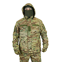 Тактическая камуфляжная куртка Soft Shell демисезонная multicam, Военная полевая куртка мембранная капюшон
