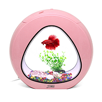 Мини аквариум 3 в 1 SunSun Aquarium LED YA-01 Pink