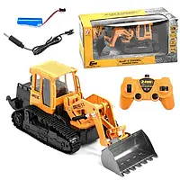 Экскаватор на пульте управления детский Jia Yu Toy гусеничный с ковшом со звуками и подсветкой HP227