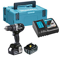 Акумуляторний шурупокрут Makita DHP484T4JB, заряджання + 2 акумулятори, Box