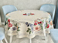 Гобеленовая скатерть на круглый стол 160 см LiMaSo MANDALAS FLOWERS