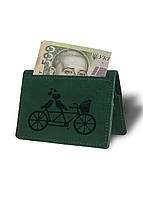 Кожаный мини кошелек-картхолдер BermuD Зеленый B 30-18Z-15-6 H[, код: 2690855