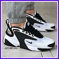 Кроссовки мужские Nike Air Zoom white black / Найк аир Зум черные с белым