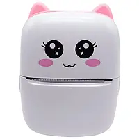 Портативный термопринтер Bambi Cat Mini printer Розовый HP227