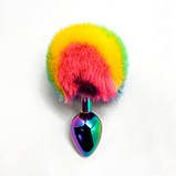 Анальна пробка з пухнастим хвостиком Wooomy Filippi L, діаметр 40 мм, довжина 90 мм., фото 2