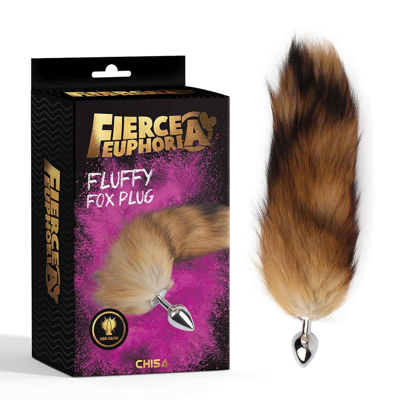 Анальна пробка із хвостом Fluffy fox Plug Chisa 34 мм