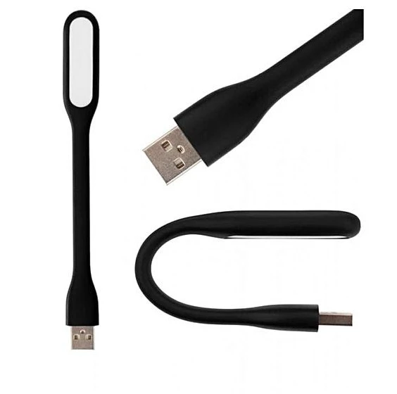 Портативна USB LED лампа для ноутбука Light Plastic Світлодіодна міні-лампа Чорна, фото 1