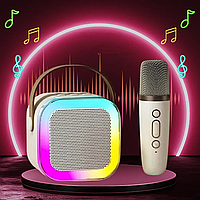 Дитячий бездротовий караоке-мікрофон з колонкою 2 в 1 К12 Бездротова Bluetooth колонка з підсвіткою RGB