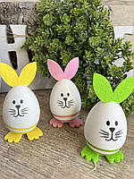 Набор пластиковых яиц-кроликов, набор 3 шт/уп, h 6 см