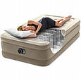 Надувне ліжко велюрове 99х191x46 см односпальне Intex DELUXE 64426, ULTRA PLUSH, одномісне з насосом, фото 9