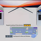 Клавіатура бездротова Fantech Go WK895 Silent Click + миша бездротова синій, фото 4