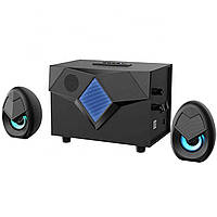 Колонки 2,1 65дБ 5W+3W*2 USB 2.0 AUX3.5мм Bluetooth чорні з підсвіткою HAVIT