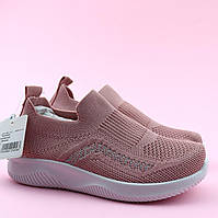Текстильные кроссовки для девочки розовые без шнурков Flip от тм Tom.m